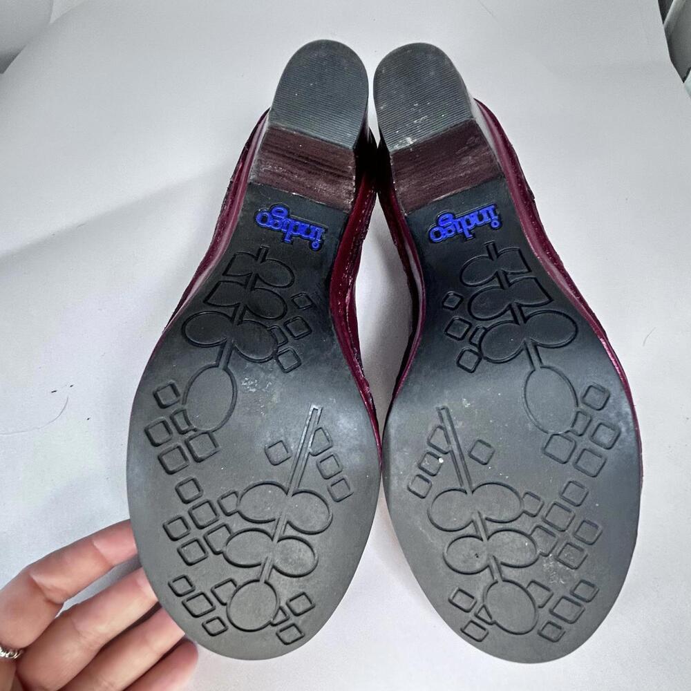 Indigo Clarks Open toe Red leather platform heels Women's size 7 - Picture 7 of 8